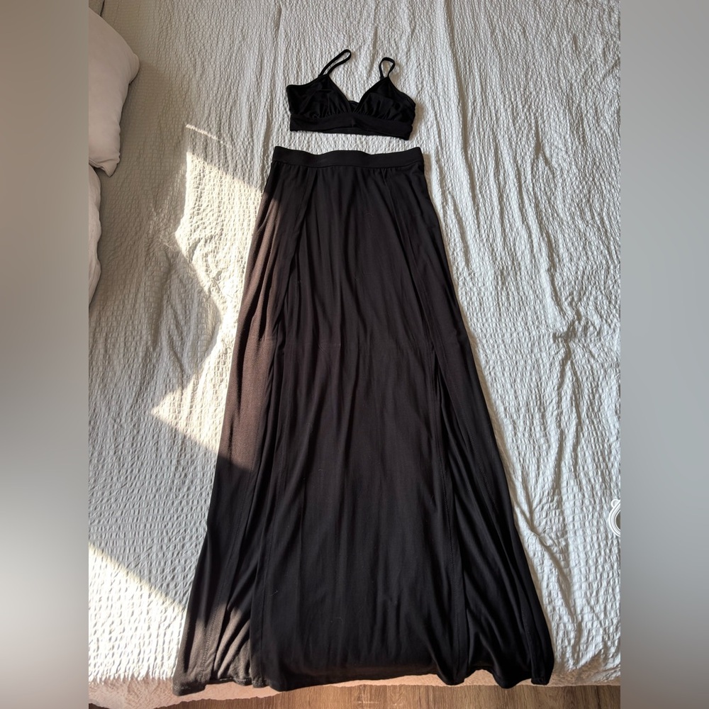 SHEIN Black Fabric 2 Piece